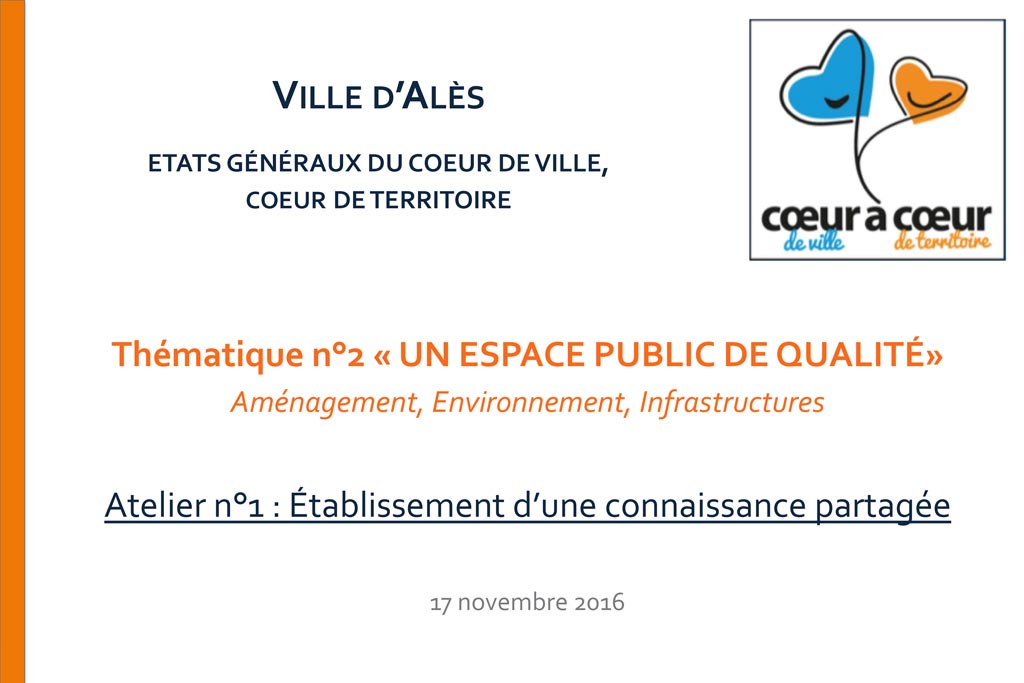 Thématique 2 - Un espace public de qualité - aménagement, environnement, infrastructures