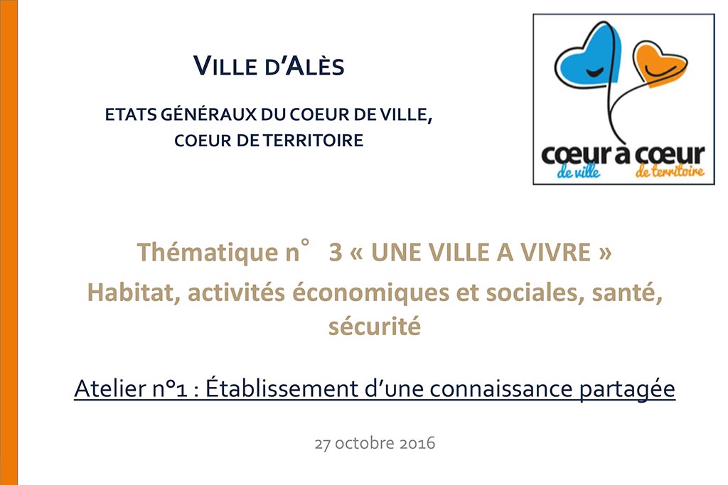 Thématique 3 - Une ville à vivre - habitat, activités sociales et économiques, santé, sécurité