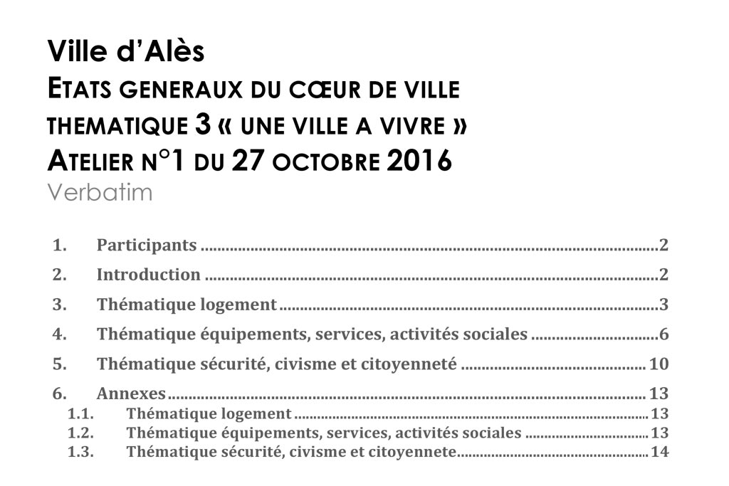 Thématique 3 - Une ville à vivre - habitat, activités sociales et économiques, santé, sécurité - Verbatim