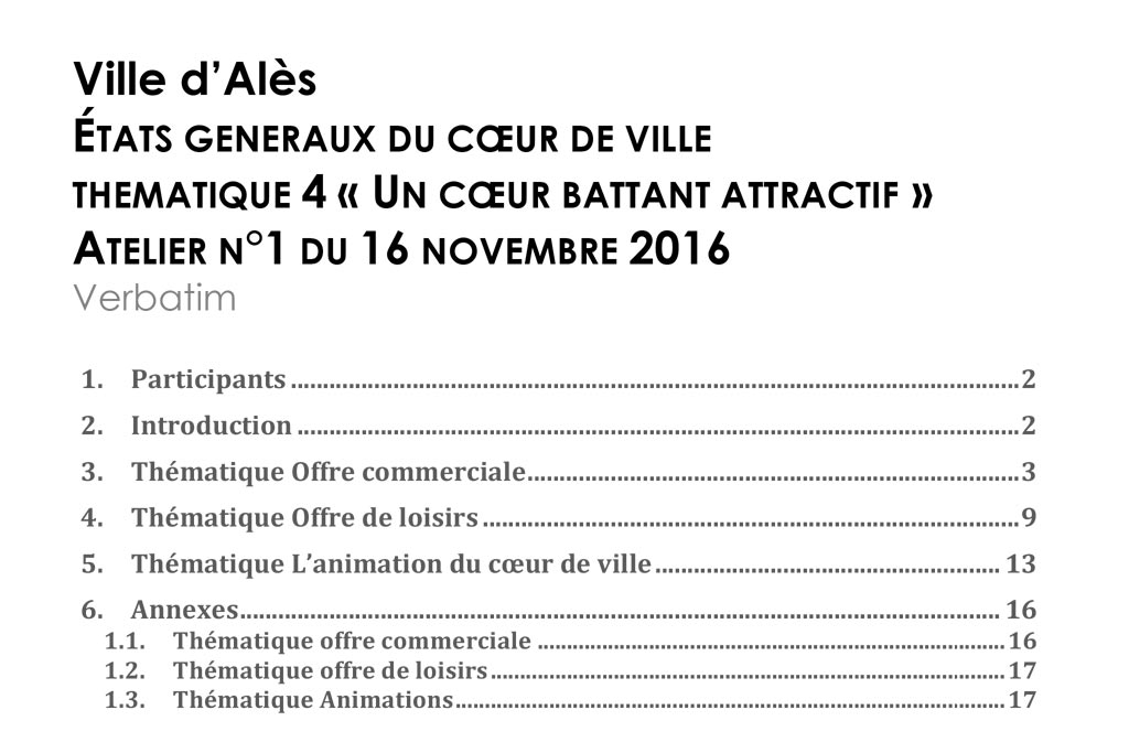 Thématique 4 - Un cœur battant attractif - commerces, animations, culture, sport - Verbatim