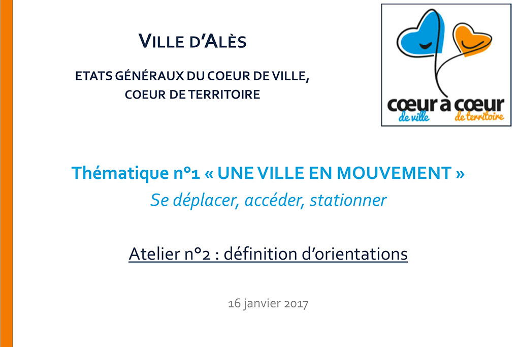 Thématique 1 - Une ville en mouvement - se déplacer, accéder, stationner