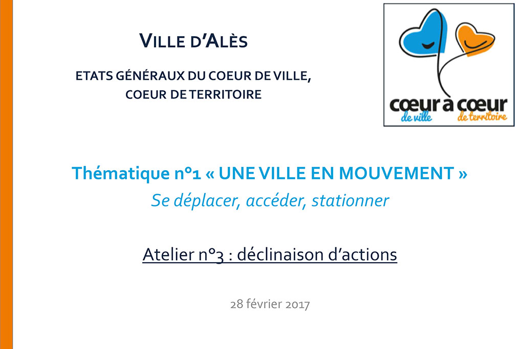 Thématique 1 - Une ville en mouvement - se déplacer, accéder, stationner