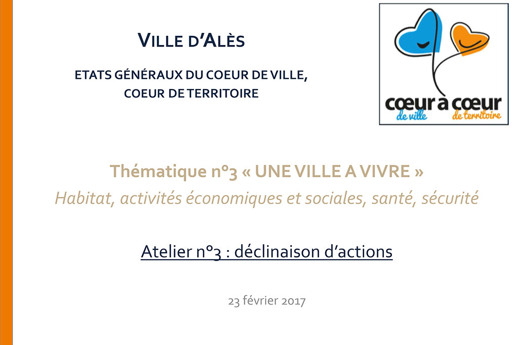 Thématique 3 - Une ville à vivre - habitat, activités sociales et économiques, santé, sécurité