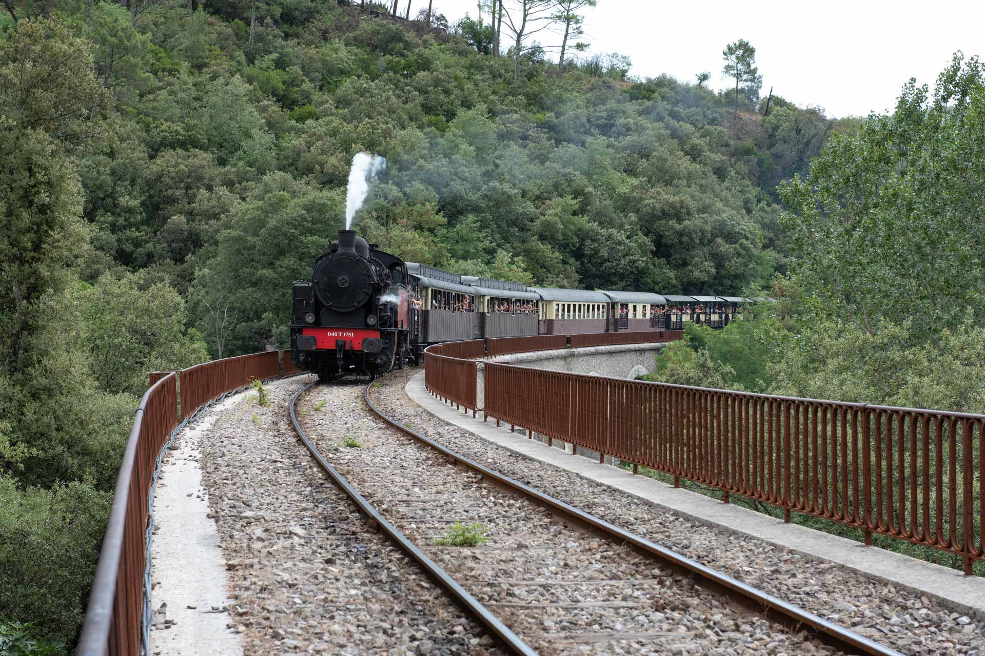 Le Train à Vapeur des Cévennes donne l’occasion de découvrir les paysages cévenols d’une manière insolite.