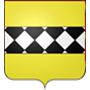 Écu jaune avec une bande losangée noire et blanche