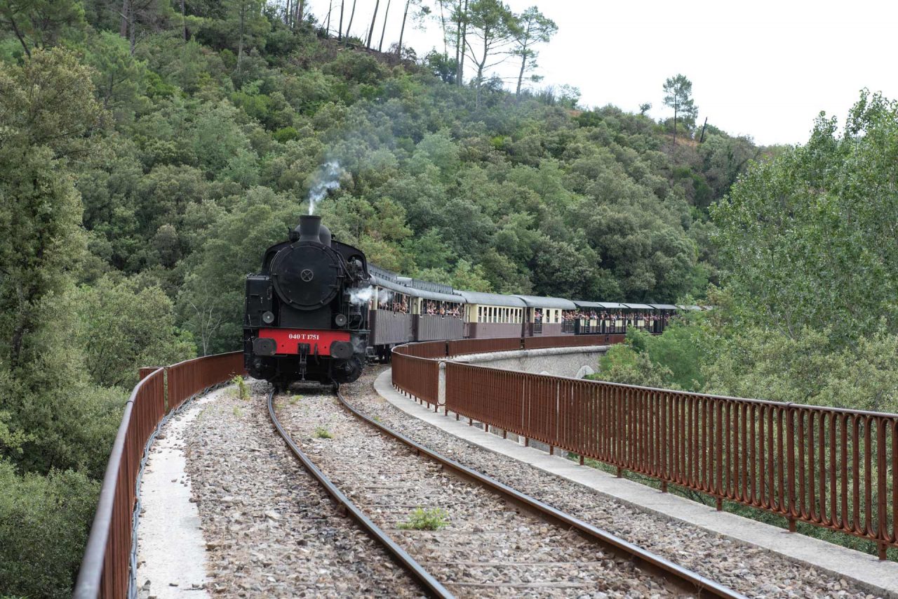 Le Train à Vapeur des Cévennes offre 13,2 km de voie ferrée agrémentés de superbes paysages cévenols et de plusieurs ouvrages de la SNCF.